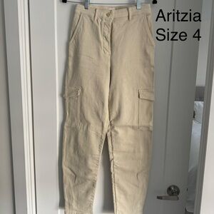 Aritzia Light Tan Cargo Trousers